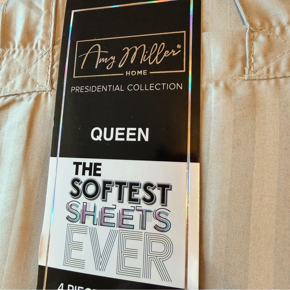 Amy Miller Home Queen Embossed Sheet Set - Grey, NWT